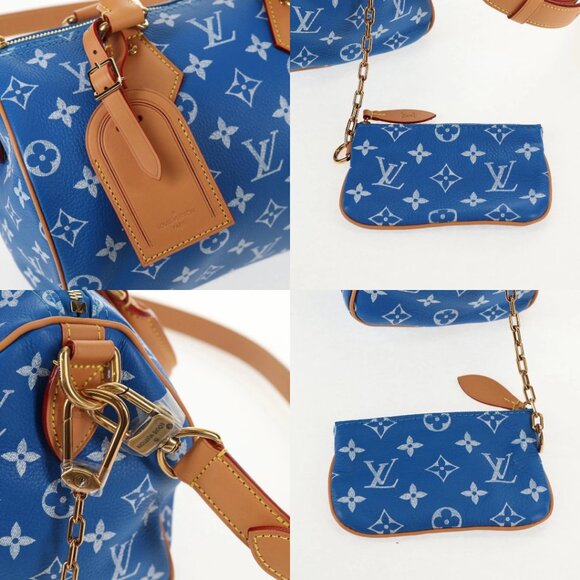 LOUIS VUITTON Monogram Speedy P9 Bandouliere 25 Bag Blue M24424 LV Auth 139046SM - Picture 13 of 15